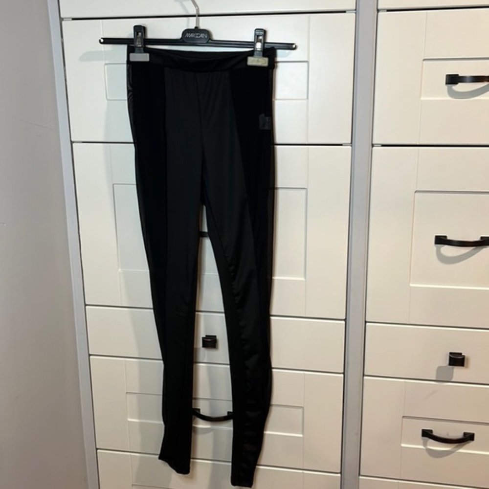 FASHION Nova. small. Black. Partly Semi sheer overlay. Elastic waist. Leggings